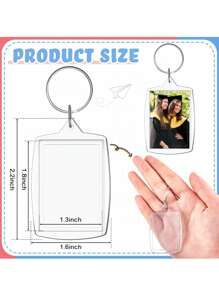 20 Stück klare Acryl Foto Schlüsselanhänger Rahmen - bruchsichere Mini Fotorahmen mit Schlüsselring, Bild Schlüsselanhänger zum Ausstellen von Kunstwerken und Erinnerungen - personalisierte Geschenke für Freunde - Reiseandenken - Visitenkarten Halter für Künstler - Ersatz für Haustier-ID-Karten - DIY Bastel Grundbedarf