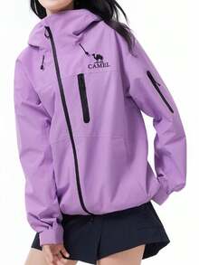 CAMEL CROWN Coupe-vent à simple couche pour femme, veste imperméable et coupe-vent à simple couche, veste de randonnée extérieure de couleur vive - Carillon éolien violet - Voir 1