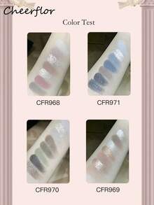 CHEERFLOR 彩妆盘，哑光闪光粉眼影盘，显色度高，持久亮泽闪光眼影，轻盈顺滑，带镜子，高光轮廓腮红粉一体式彩妆盘 - CFR968 - 查看 9