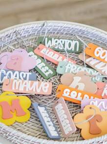 Acrylic Bag Tag Keychain 3D Backpack Tags Kids Tags Keychain Acrylic Name Tag Lunch Box Tag Luggage Tag Diaper Bag Tag Kids Backpack Tag