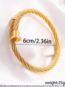 1 pieza Brazalete único de acero inoxidable multicolor con diseño de clavos y estructura tejida, de varios elementos, exquisito, de lujo ligero, adecuado para hombres y mujeres, elegante y fresco, apto para fiestas, un accesorio de joyería regalo