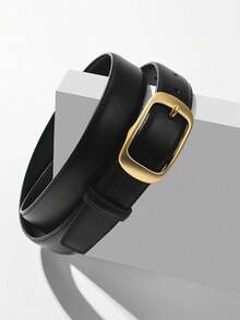 1pc Women's Casual And Business Fashion Versatile Belt, Suitable For Pairing With Jeans And Casual Pants Fall, Autumn, Halloween - Black - View 4