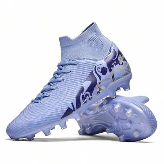(SIZE: 34-46) Soccer Cleats, Baseball Cleats, Football Cleats, Outdoor Sports Shoes For Men, TF Studs, Suitable For Students And Adults, Artificial Turf & Natural Grass, AG Long Cleats, Anti-Slip , Premium Leather, Purple High-Top Soccer Cleats, Suitable For Teenagers, Champions League & World Cup, Best & Lowest Price