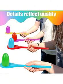 2/4pcs Balancing Stick Wooden Spoon Egg Game - Fun Outdoor Team Building Activity For Adults, Sensory Training & Coordination Challenge(Random Color) - Multicolor - View 5