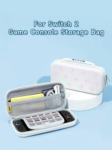 1pc Pink Bow Design Protective Case/Transparent Glitter Protective Shell, Compatible With Switch 2 (2025), Switch 2/Switch NS/Switch OLED/Lite, Accessories Compatible With Switch Console, Full Set Package, Storage Case, Card-Holding Base Case, Best Gift Compatible With Switch Players - Multicolor - View 6
