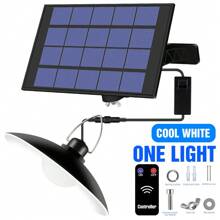 LED Hof-Pendelleuchte mit Fernbedienung, Solar Panel, wasserdicht, Dämmerungs-Sensor, Auto An/Aus, für Außen, Garten, Haus, Terrasse, Straßenbeleuchtung, Aufladen durch Sonnenlicht, für Scheune, Wand, Hängen, Schuppen, Flutlicht, tragbar, Camping, Zelt, Teich, Fischen, Park, Weg, Nachtsicherheit, Notbeleuchtung, 1/2/3/4 Leuchten, Kalt-/Warmweiß