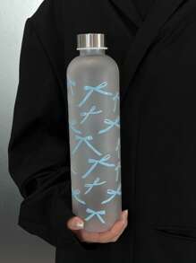 1000ml Large Capacity PC Water Bottle | Original Bowknot Dancing Print + Stainless Steel Small Mouth Bottle Cap | Top Selling Item In Europe, Middle East, And Southeast Asia . Portable Sports Drinking Bottle