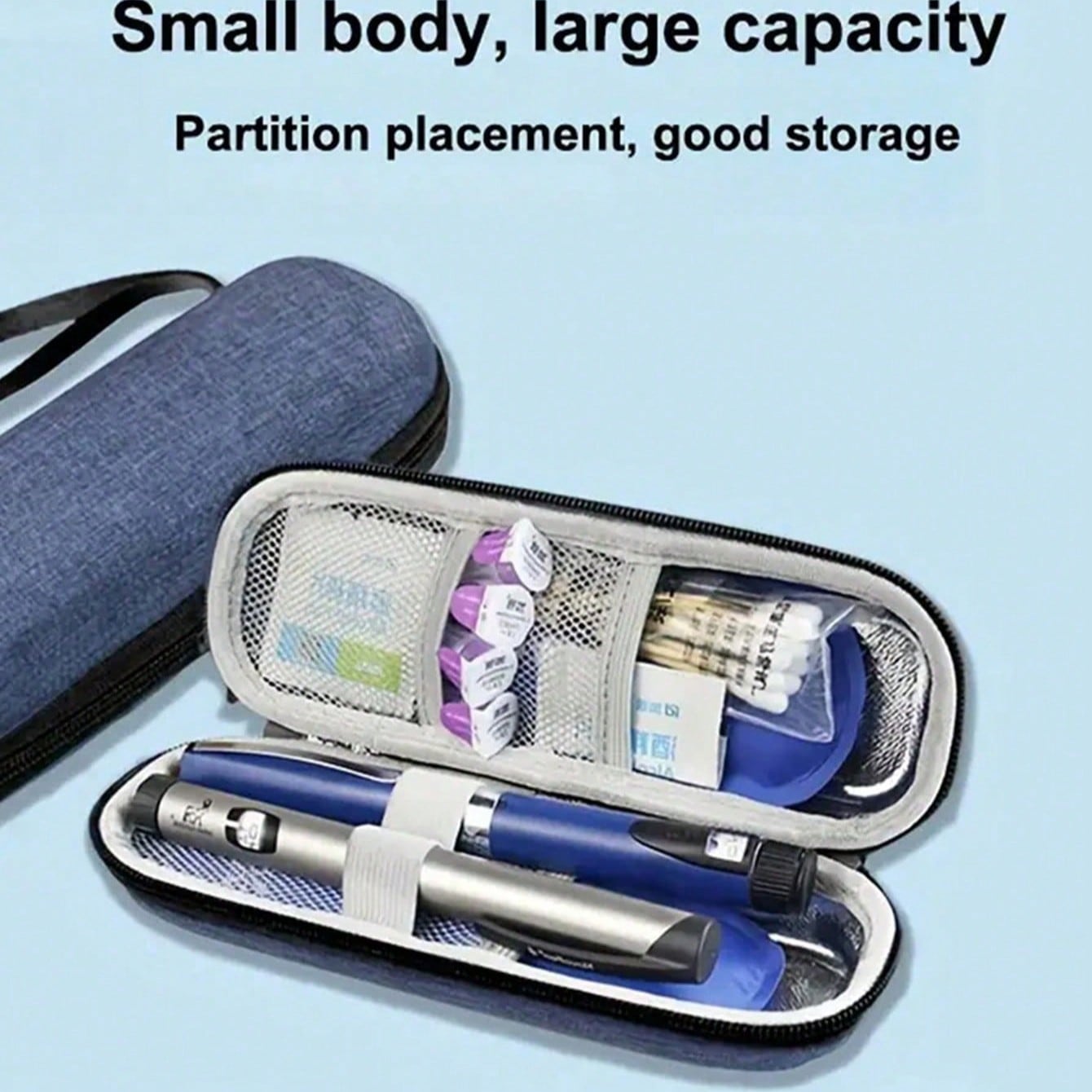 Bolsa portátil aislada para enfriar insulina - Puede contener paquetes de hielo, estuche de viaje para insulina, bolsa de viaje para diabetes, artíc