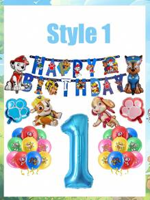 Paw Patrol Hund Patrouille Themenset mit Flaggen Luftballons für Paw Patrol Geburtstags Party Dekoration Raum Dekoration Schlafzimmer Dekoration Heim Dekoration Wand Dekoration Schul Dekoration Überraschung für Schlafsaal Dekoration Schulanfang