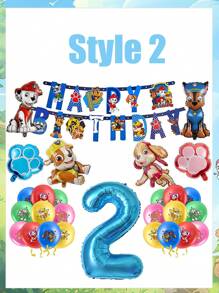 Paw Patrol Hund Patrouille Themenset mit Flaggen Luftballons für Paw Patrol Geburtstags Party Dekoration Raum Dekoration Schlafzimmer Dekoration Heim Dekoration Wand Dekoration Schul Dekoration Überraschung für Schlafsaal Dekoration Schulanfang