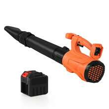 High-Power Cordless Leaf Blower With 2.0Ah Batteries, 12,000 RPM Airflow, 6 Speed Levels, 2.3 CFM Air Volume. Ergonomic Non-Slip Handle, Lightweight Design For Lawn Care, Yard, Snow, Pet Hair, Ideal Father's Day Gift, Best For Christmas - Orange-1pc*26000mAh battery - View 4