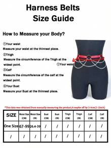 1pc Women Red PU Leather Waist Chain Body Harness Belt Fashion Y2K Waist Dress Rave Party Accessories Fall, Autumn, Halloween