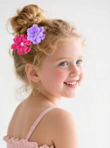 805pcs Girls Colorful Bow Hair Clips, Simple Elastic Hair Bands, Fashionable School Style Hair Accessories, Vibrant & , Suitable For Girls, Birthday Gifts, Party Decorations