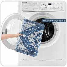 Boho Bathroom Rugs Blue Vintage NonSlip Bath Rug Oriental Soft Machine Washable Bathroom Mat Cute  Floral Bath Mats For Bathroom Decor For Sink Shower Toilet 20x31 Inch - 20x31inch - View 4