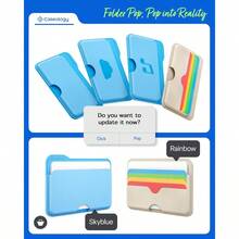 Caseology Folder Pop [Builtin Magnet NonSlip Silicone Pad] Vegan Leather Wallet Magnetic Card Holder Sleeve Compatible With Magsafe For IPhone 16 15 14 13 12 Series Rainbow - Rainbow - View 3