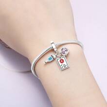 1 Stück silberplattierter Charm Liebeselement Ahornblatt Herz Anhänger Charm für Original Armband Halskette DIY Schmuckherstellung, passend als Geschenk für Frauen zum Geburtstag