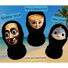 1 件海外怪兽宇宙头饰，带棒，鲨鱼卡布奇诺小姐搞笑面具，适合万圣节、愚人节化妆舞会 - 彩色 - 查看 6