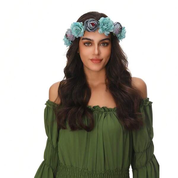 Women Flower Headband Bridal Floral Crown Wreath Girls BOHO Garland Halo ,Hair Accessoires, Coronas, Tiara
