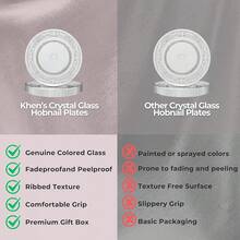 Vintage Crystal Glass Plates, Set Of 6, 10.5' Dinner Plates - Dessert, Server Appetizer Plate, Snack Fruit, Side Serveware, Dishwasher Safe, 100%, Borosilicate Glass - Clear - View 2