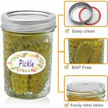 Jars 8 Oz With Airtight Lids, 30Pack Glass Regular Mouth Canning Jars, Small Quilted Crystal Jars For Storing Honey,Jelly, Overnight Oats,Jam - Silver - View 3