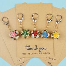 5 个花铃钥匙扣和 5 张“感谢您帮助我成长”卡片、金色龙虾扣和漂亮的包包挂件，送给老师和朋友的感谢礼物，适合各种生日派对和节日聚会 - 彩色 - 查看 11
