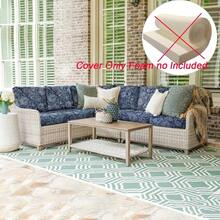 Local Delivery- Outdoor Cushion Slipcovers Waterproof 4 Pack Patio Chair Seat Cushion Covers With Zipper And Tie, 22 X 20 X 4 Inch, Replacement Cover Only - Slate Grey Paisley - View 6