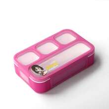 1pc Bento Box With 3 Compartments, Suitable For Students,School Supplies