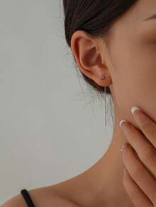 Nooxian 1 Cặp Bông tai tua rua hình cỏ bốn lá Cubic Zirconia thời trang - vàng vàng - Xem 10