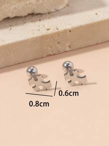 1 Paar minimalistische glatte Edelstahl Kreuz Ohrstecker, Nasenpiercings, Bauchnabelpiercings usw.