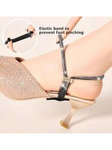 1 Pair Women High Heels Anti-Slip Lace-Free Shoelaces Fixed Buckle Rhinestone Decorative Shoe Accessories - Multicolor - View 4