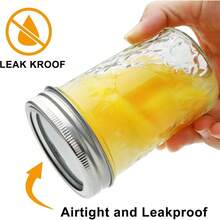 Jars 8 Oz With Airtight Lids, 30Pack Glass Regular Mouth Canning Jars, Small Quilted Crystal Jars For Storing Honey,Jelly, Overnight Oats,Jam - Silver - View 4