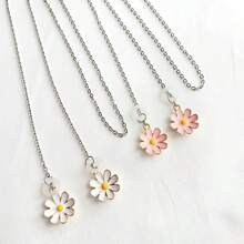 Titanium Steel Anti-Lost Earphone Necklace & Keychain Floral Decor - Suitable For AirPods Pro, Fashionable Unisex Durable Daily Accessory