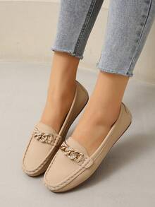 Women Flat Shoes, 2025 New Style Slip-On Casual Shoes, Tassels Versatile Soft Bottom Moccasins, Elegant And Generous, Lightweight And Comfortable Flat Shoes - Khaki - View 3