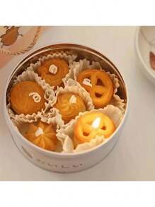4 Pcs Cookie Soy Wax Candle Set | Coffee Milk Dessert Display | Handmade Cream Icing Decor | Cafe Ambiance Gift Box