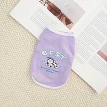 Pet Summer Clothes, Breathable Mesh Vest Shirt For Cats And Dogs, Cute Cartoon Pattern, Suitable For Teddy & Poodle