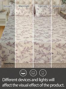 1pc Plant Printed Bedsheet, Lightweight, Breathable, Soft & Skin-Friendly - Multicolor - View 6