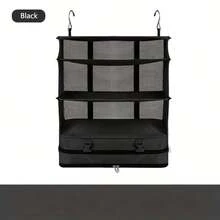 Foldable Storage Hanging Bag, Wardrobe Closet Organizer Hanging Bag, Bedroom Storage Hanging Bag, Travel Storage Bag, Black And Gray, Christmas Gift - Multicolor - View 10