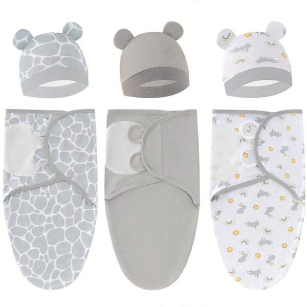 Paquete de 3 sacos de dormir orgánicos para bebés: mantas envolventes para recién nacidos, bebés de 0 a 3 meses, niñas y niños. Saco de dormir suave y acogedor para recién nacidos, mantas envolventes para la habitación del bebé.