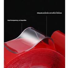 Super-Adhesive Double-Sided Tape, Transparent Acrylic Adhesive, Strong, Residue-Free Acrylic Red Film Double-Sided Tape, Suitable For Picture Frames, Cars, High-Adhesion Transparency, Carpet Fixing, Home Office Walls, DIY Crafts, And Posters.