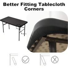 Square Spandex 34X34 Inches Fitted Tablecloth, Elastic Folding Picnic Card Table Cloth, Stretchy Patio Table Cover, Wipeable Tablecloths For Camping Outdoor Party Banquet White