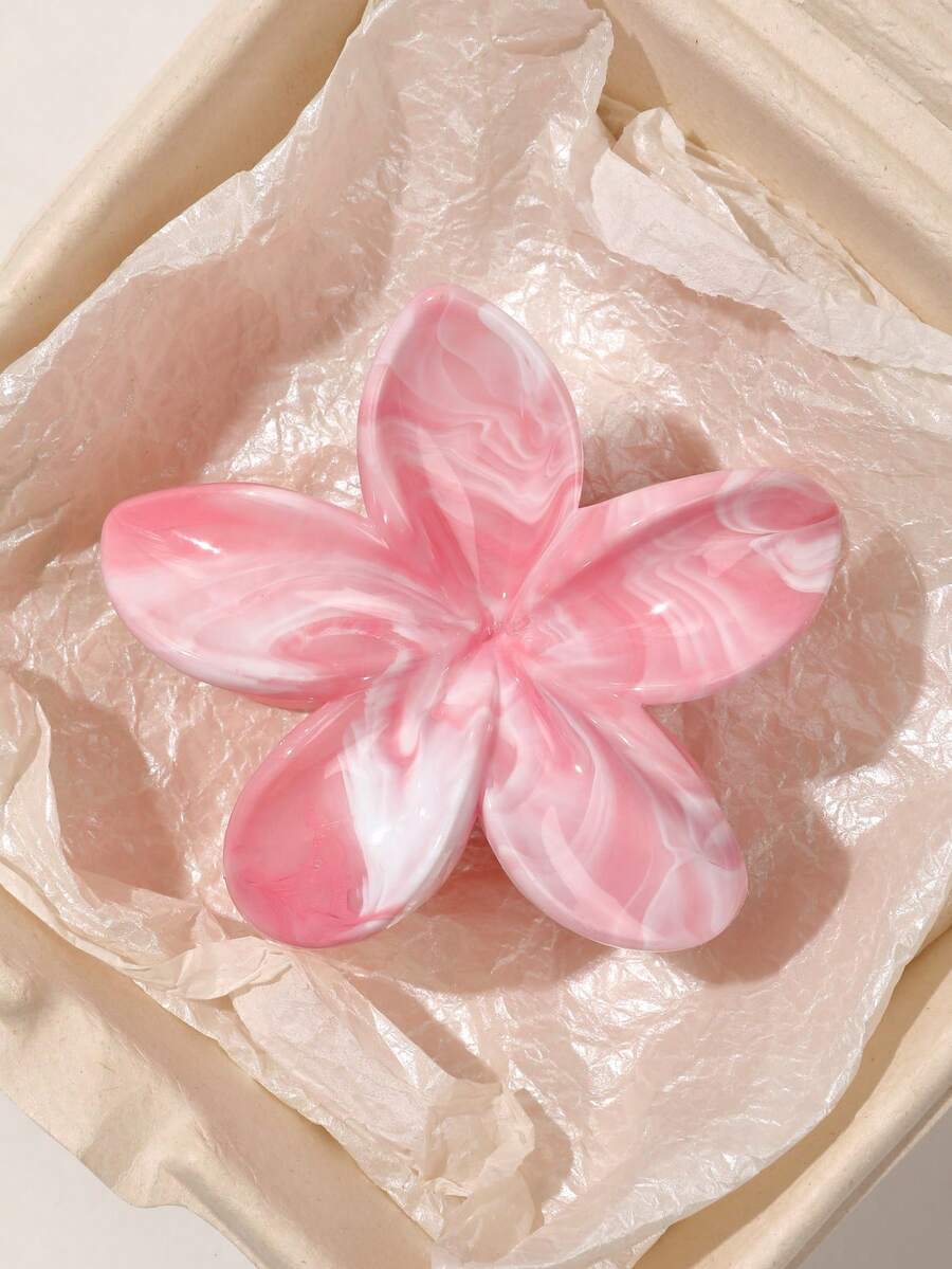 1 kẹp tóc hình hoa trứng màu hồng đá cẩm thạch Boho mùa xuân/hè, phụ kiện tóc đi biển & nghỉ dưỡng, phụ kiện tóc thời trang kẹp tóc hình hoa, kẹp tóc thanh lịch mùa thu đông cho trang phục đi nghỉ dành cho phụ nữ - Nhiều màu - Xem 1