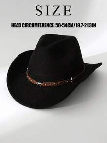 两件套西部牛仔服装，牛仔帽角色扮演配件，棕色牛仔帽儿童套装，趣味万圣节派对角色扮演，套装包含1顶牛仔帽和1条黑色头巾 - Black Cowgirl Hat(Star belt)+Black Bandana - 查看 2