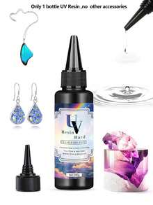 100g X 2pcs & 100g X 3pcs UV Resin Starter Kit, Hard Type Transparent Formula Friendly For Beginner, Upgraded Crystal Clear, For Jewelry Making, Resin UV Kit With Earrings, Pendants, DIY - UV Resin - View 12