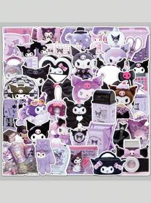 Sanrio 50 piezas de etiquetas engomadas del cuaderno de Sanrio Kulomi para maleta, etiquetas engomadas creativas impermeables para uso diario, decoración de artículos, disfraces festivos, regalos de fiesta