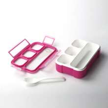1pc Bento Box With 3 Compartments, Suitable For Students,School Supplies