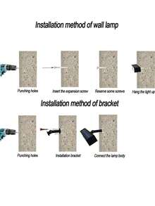 1 件装太阳能景观灯，户外防水太阳能夹超亮运动传感器灯，适用于庭院、花坛、栅栏、露营、装饰楼梯灯（默认白光）万圣节圣诞节感恩节礼物 - 黑色 - 查看 12