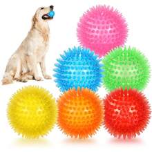 3 Peças Brinquedos de Bolas Squeaky para Cachorro, Bola de Espiga para Mastigação de Cachorro, Brinquedos Flutuantes para Piscina de Cachorro, Brinquedos de Borracha TPR para Busca de Cachorros Pequenos, Brinquedos para Morder por Tédio, Limpeza Dental para Cachorros Médios e Pequenos - Multicolorido - Visão 1