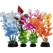 6 Piezas Decoraciones de plantas para acuario, Accesorios de decoración de plantas para acuario, Accesorios de tanque de peces coloridos, Plantas de acuario en miniatura de plástico Decoración para acuarios