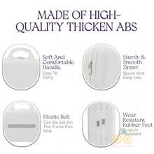 Maleta portátil, maleta pequeña, neceser multifuncional, neceser multiusos para cosméticos y cuidado de la piel, neceser de gran capacidad, equipaje portátil, caja de almacenamiento, organizador de artículos, maleta de viaje, mini maleta, neceser, bolso de mano, caja de almacenamiento, equipaje, neceser de viaje, resistente y duradero, tamaño pequeño, gran capacidad, con asa, buena calidad, adecuado para salir, viajar, acampar, viajes de negocios (blanco, gris, rosa, beige, verde, amarillo, morado, negro) - Blanco - Ver 7