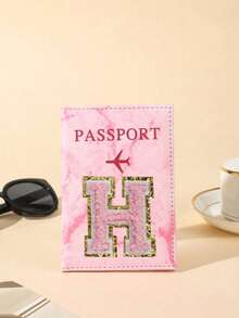 1 chiếc Vỏ hộ chiếu du lịch chữ A-Z, Vỏ hộ chiếu họa tiết PU có thiết kế bản đồ, Vỏ hộ chiếu màu hồng, Vỏ hộ chiếu cho chuyến công tác - Hồng - Xem 24